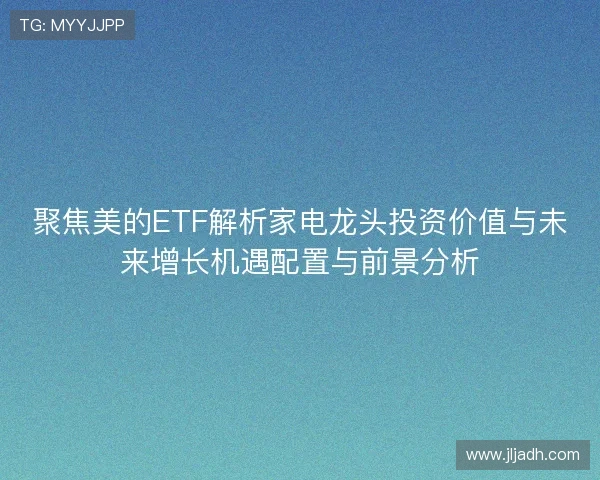 聚焦美的ETF解析家电龙头投资价值与未来增长机遇配置与前景分析 聚焦美的ETF解析家电龙头投资价值与未来增长机遇配置与前景分析